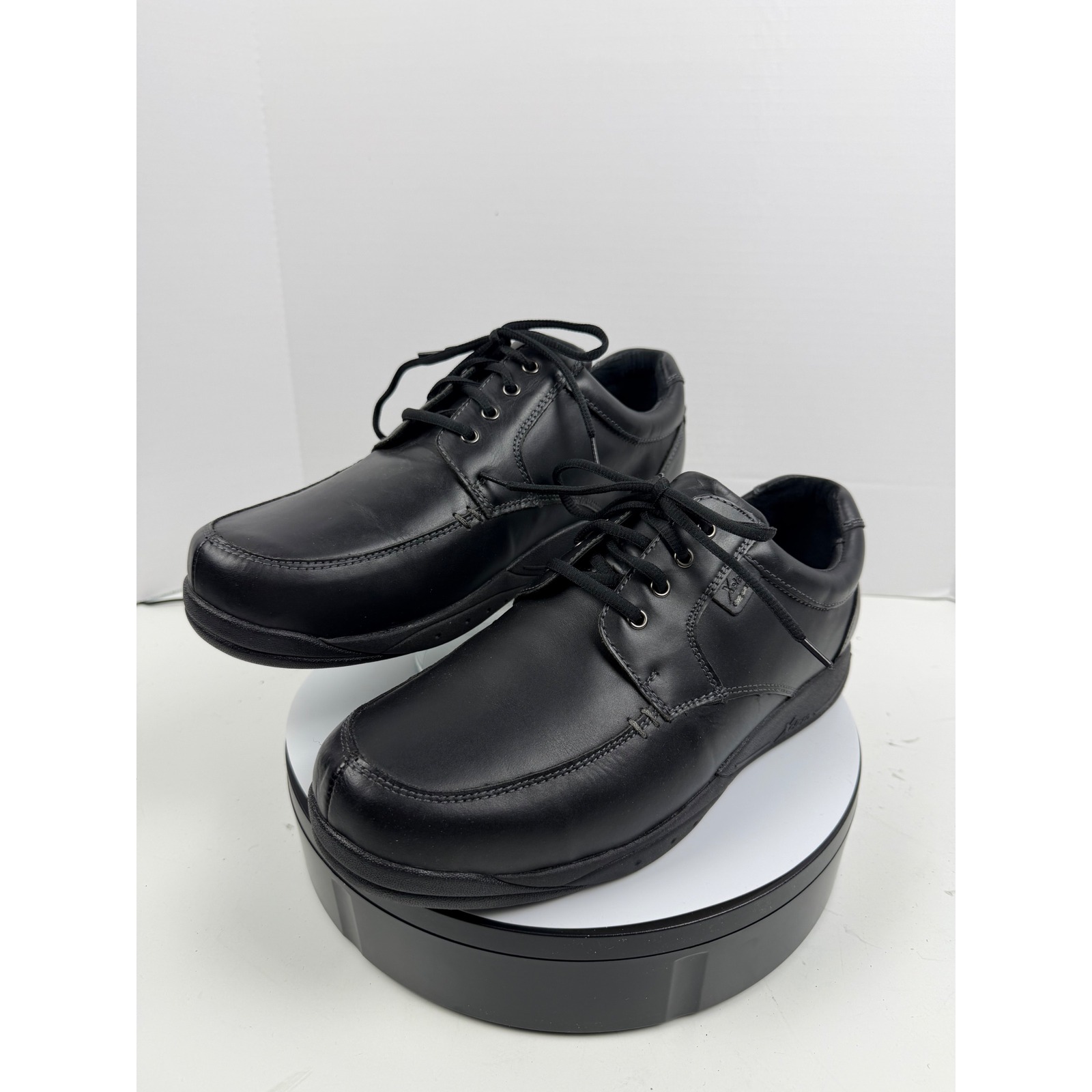 Xelero Mens Black Leather Lace Up Comfort Arch Support Dress Shoes Size 10.5 4e